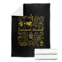 Bananas Baseball Throw Blanket Cute Trendy Banana Baseball Game Day Doodle