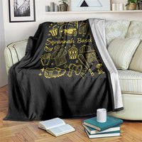 Bananas Baseball Throw Blanket Cute Trendy Banana Baseball Game Day Doodle