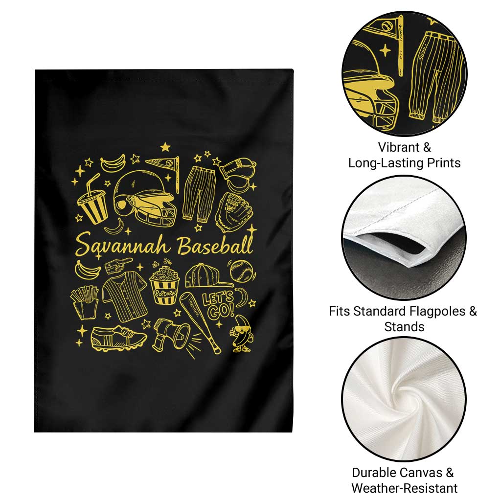 Bananas Baseball Garden Flag Cute Trendy Banana Baseball Game Day Doodle