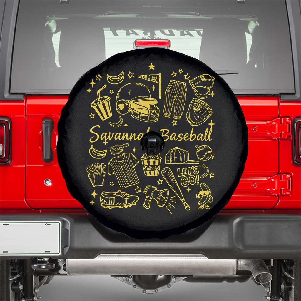 Bananas Baseball Spare Tire Cover Cute Trendy Banana Baseball Game Day Doodle