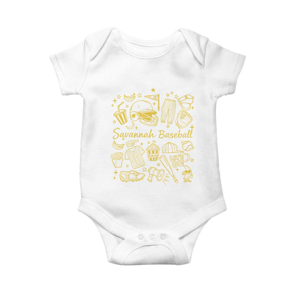 Bananas Baseball Baby Onesie Cute Trendy Banana Baseball Game Day Doodle