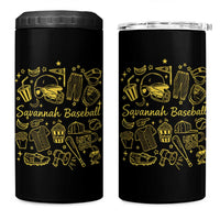 Bananas Baseball 4 in 1 Can Cooler Tumbler Cute Trendy Banana Baseball Game Day Doodle
