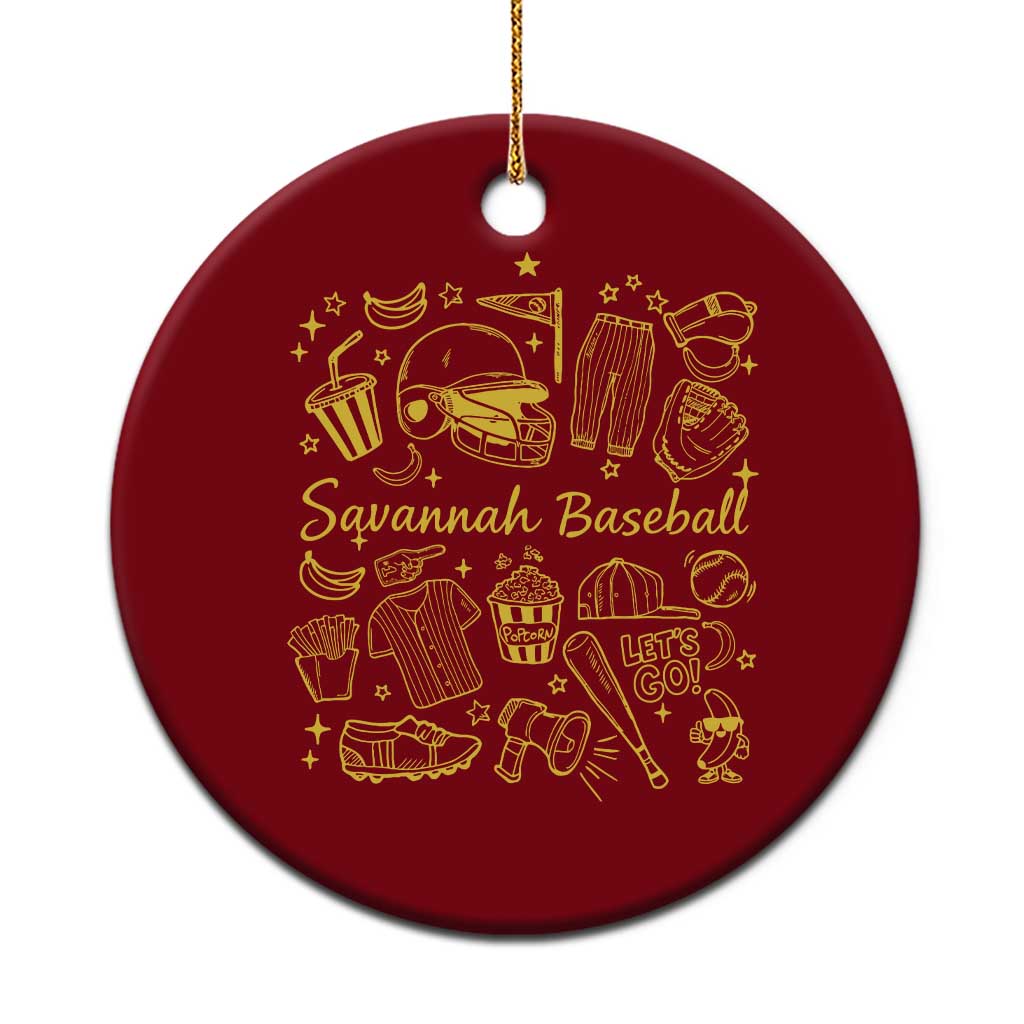 Bananas Baseball Ceramic Ornament Cute Trendy Banana Baseball Game Day Doodle