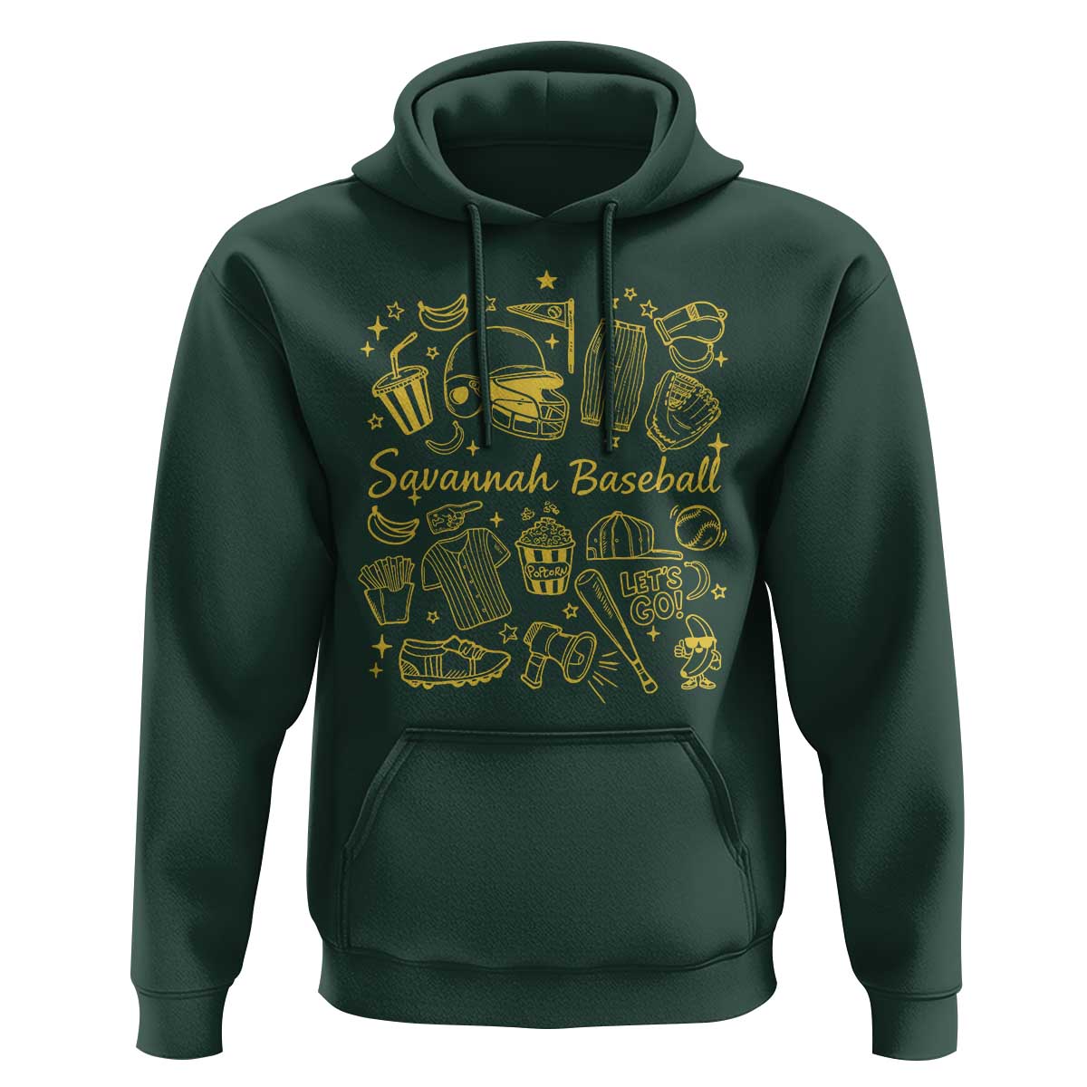 Bananas Baseball Hoodie Cute Trendy Banana Baseball Game Day Doodle