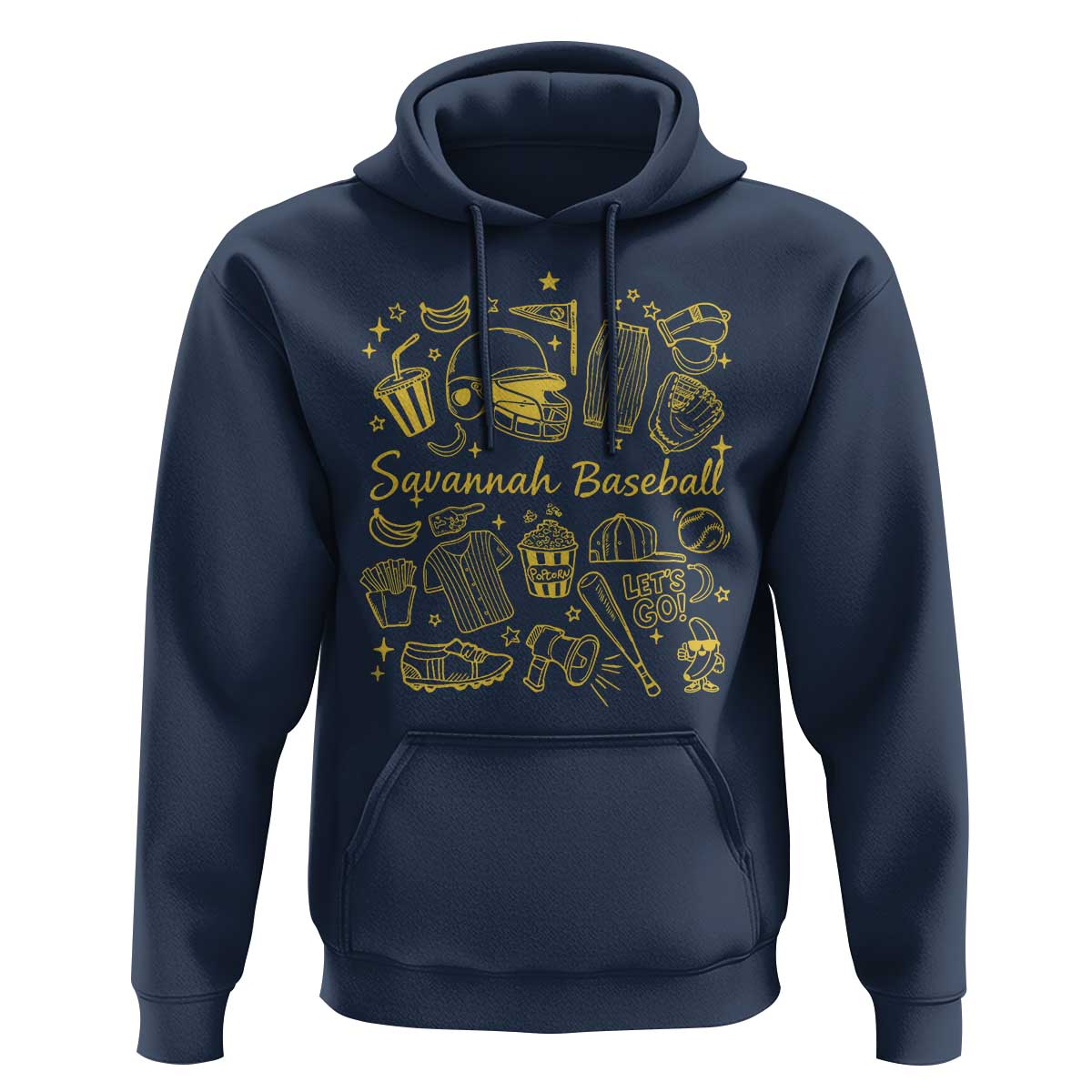 Bananas Baseball Hoodie Cute Trendy Banana Baseball Game Day Doodle