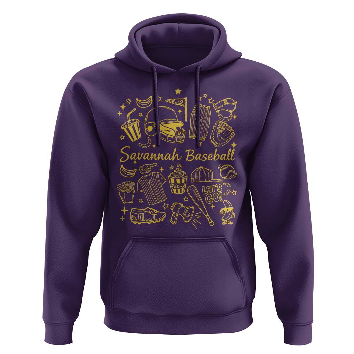 Bananas Baseball Hoodie Cute Trendy Banana Baseball Game Day Doodle