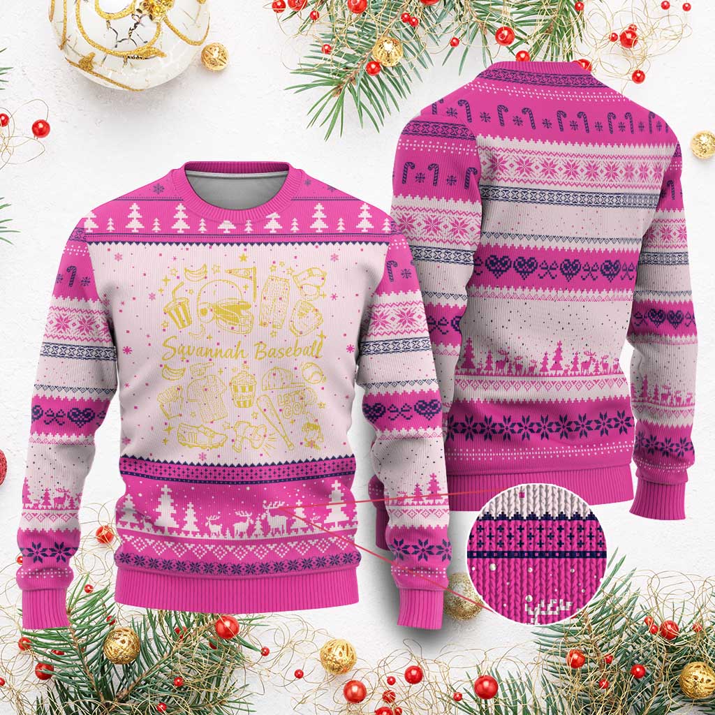 Bananas Baseball Ugly Christmas Sweater Cute Trendy Banana Baseball Game Day Doodle