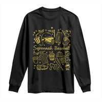 Bananas Baseball Long Sleeve Shirt Cute Trendy Banana Baseball Game Day Doodle