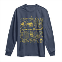 Bananas Baseball Long Sleeve Shirt Cute Trendy Banana Baseball Game Day Doodle