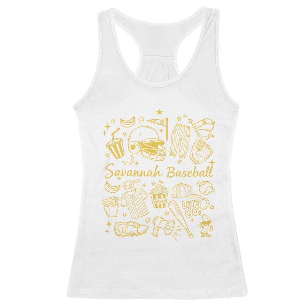 Bananas Baseball Racerback Tank Top Cute Trendy Banana Baseball Game Day Doodle