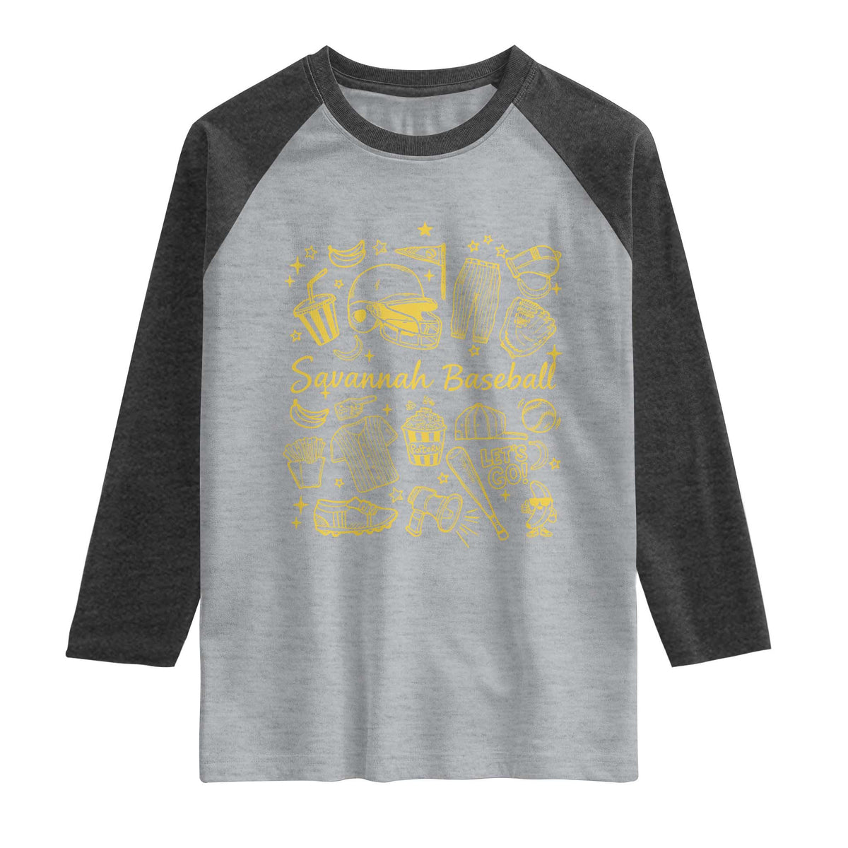 Bananas Baseball Raglan Shirt Cute Trendy Banana Baseball Game Day Doodle