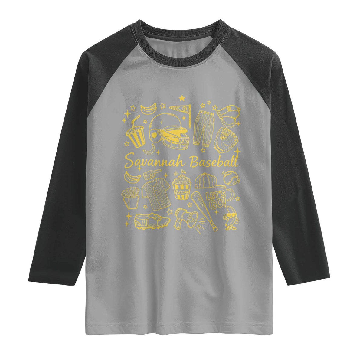 Bananas Baseball Raglan Shirt Cute Trendy Banana Baseball Game Day Doodle