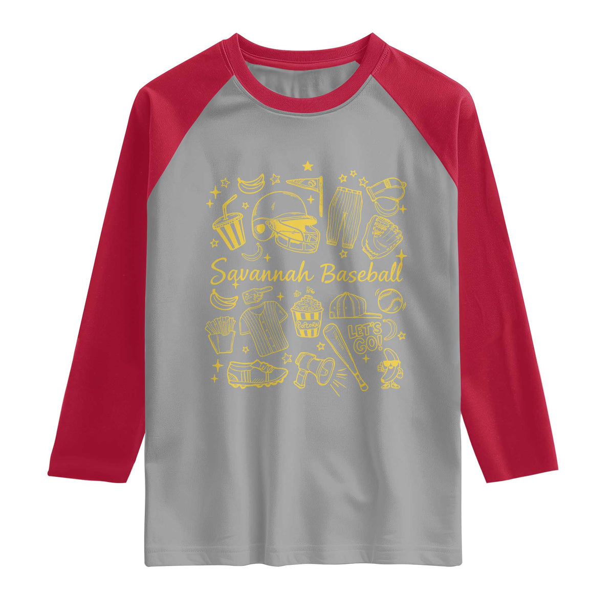 Bananas Baseball Raglan Shirt Cute Trendy Banana Baseball Game Day Doodle