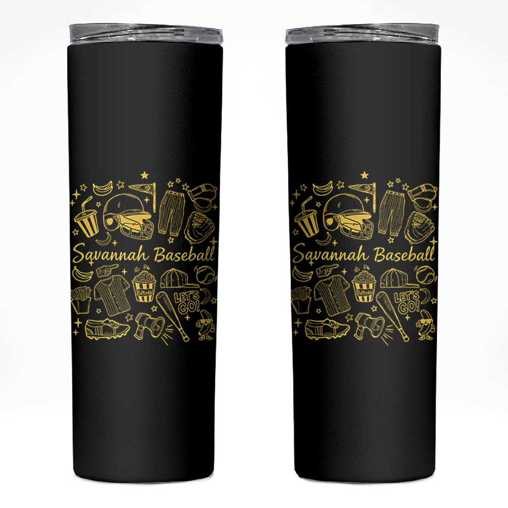 Bananas Baseball Skinny Tumbler Cute Trendy Banana Baseball Game Day Doodle