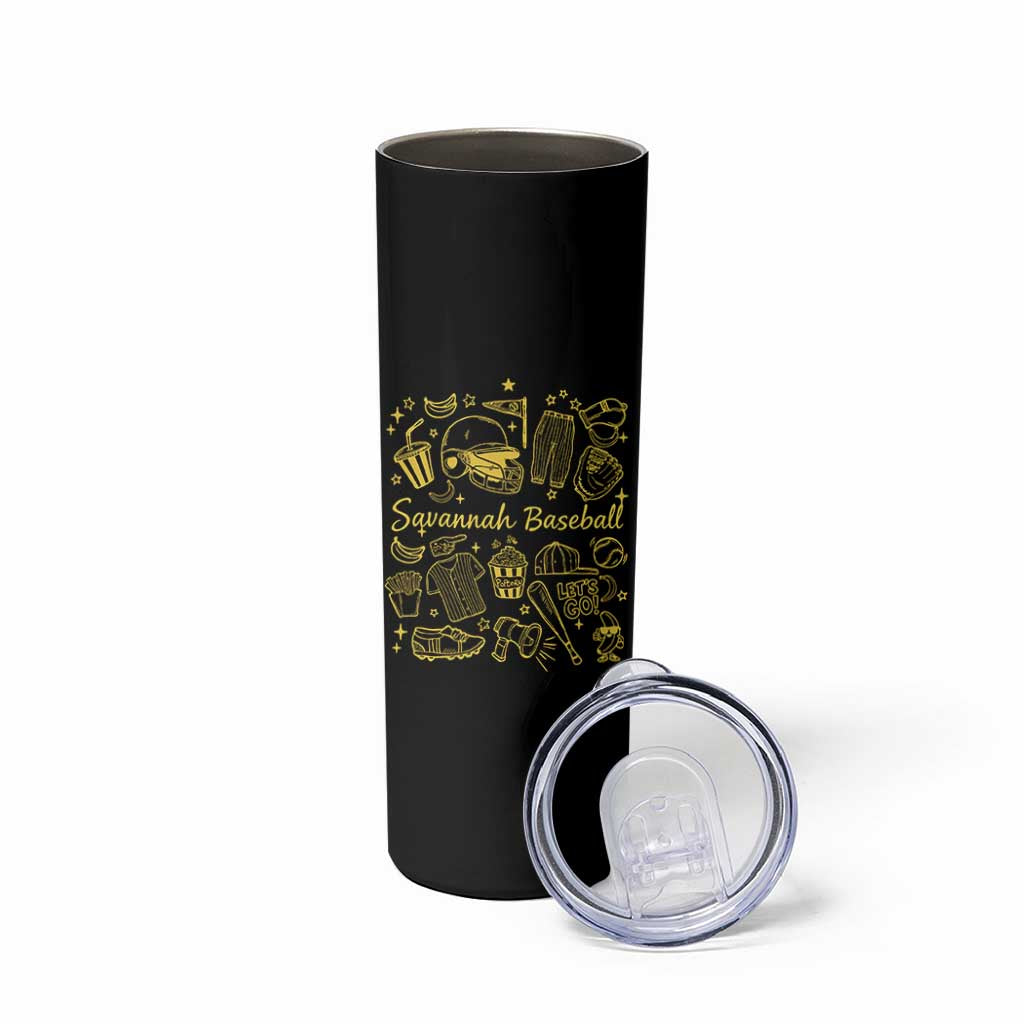 Bananas Baseball Skinny Tumbler Cute Trendy Banana Baseball Game Day Doodle