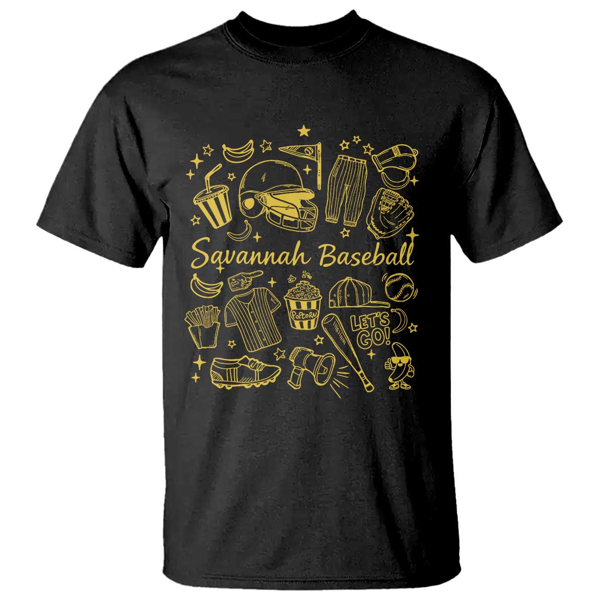 Bananas Baseball T Shirt Cute Trendy Banana Baseball Game Day Doodle
