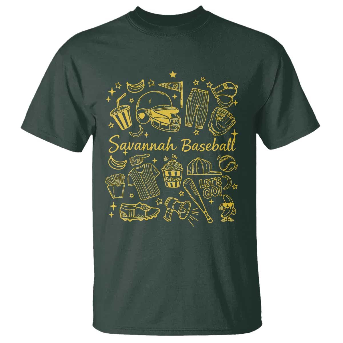 Bananas Baseball T Shirt Cute Trendy Banana Baseball Game Day Doodle