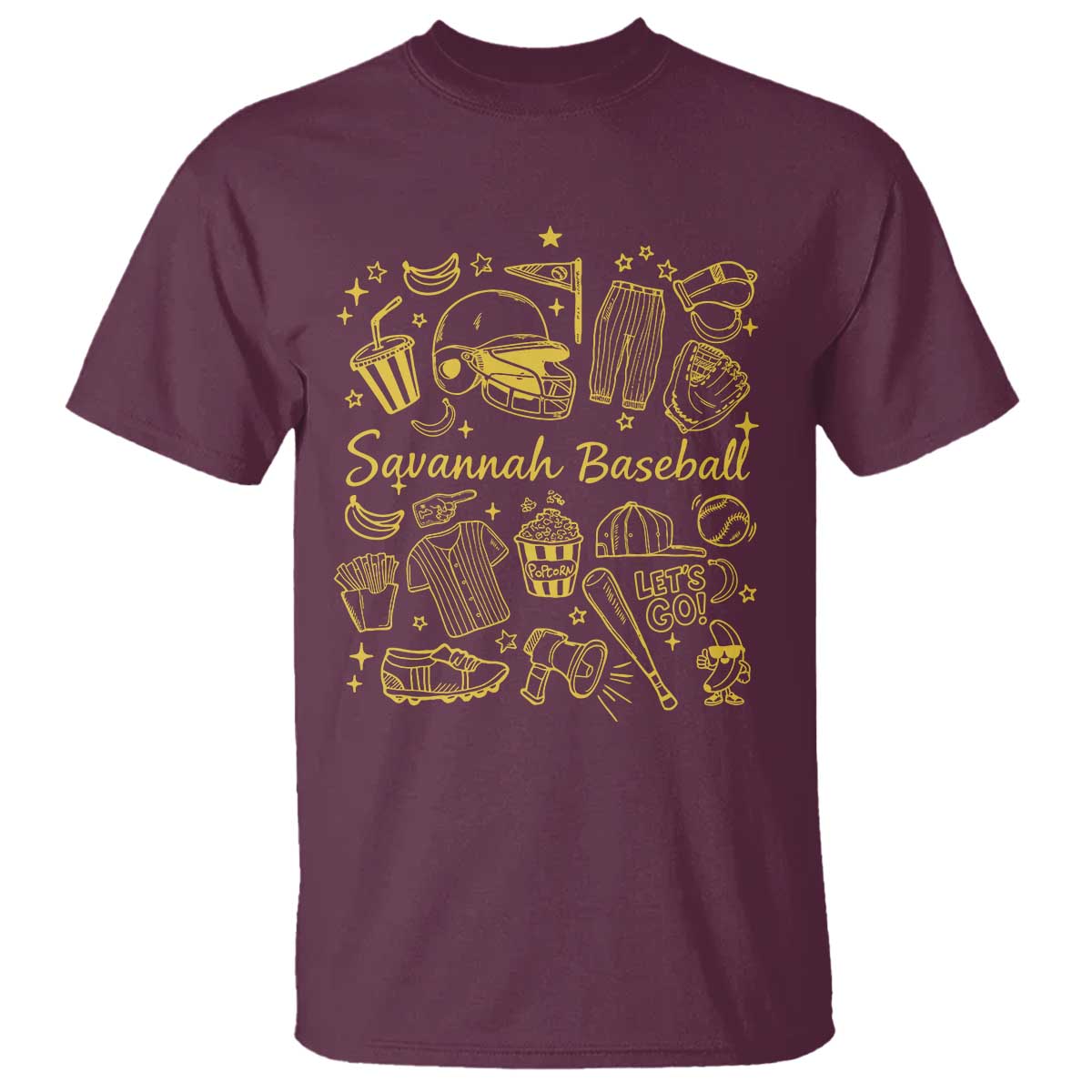 Bananas Baseball T Shirt Cute Trendy Banana Baseball Game Day Doodle