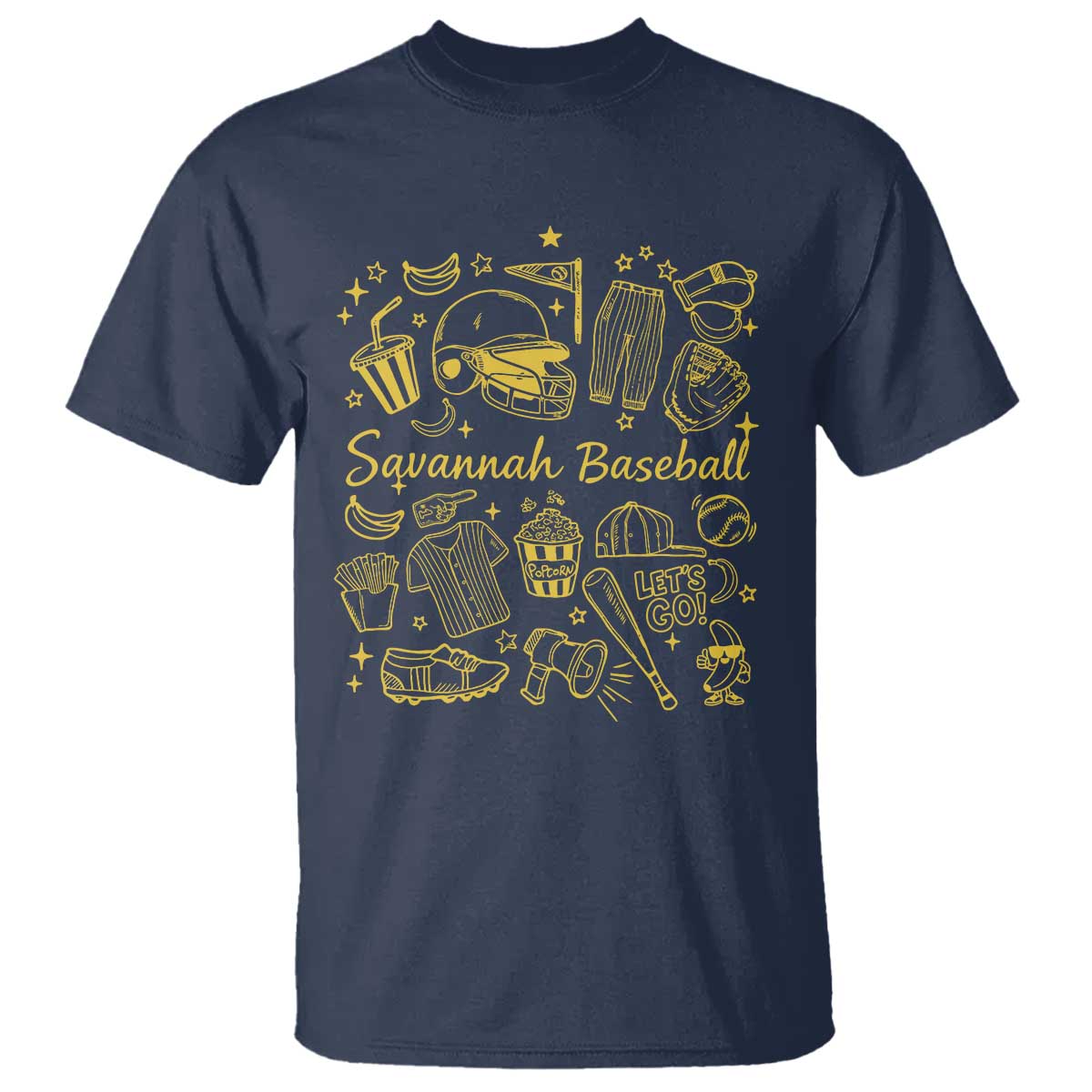 Bananas Baseball T Shirt Cute Trendy Banana Baseball Game Day Doodle