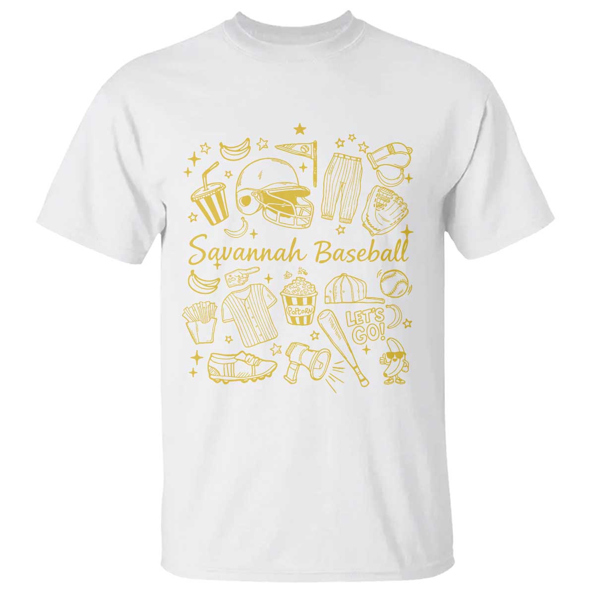 Bananas Baseball T Shirt Cute Trendy Banana Baseball Game Day Doodle