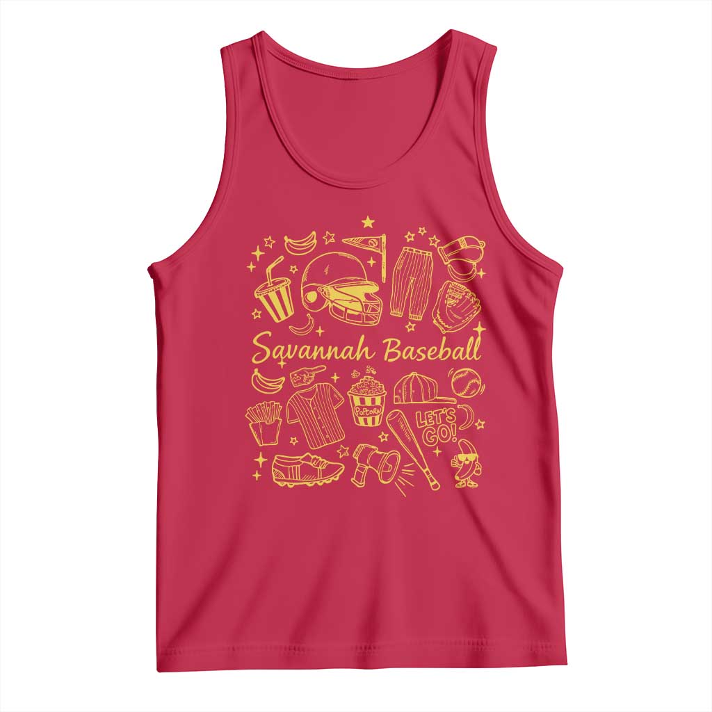 Bananas Baseball Tank Top Cute Trendy Banana Baseball Game Day Doodle