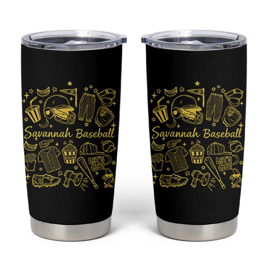 Bananas Baseball Tumbler Cup Cute Trendy Banana Baseball Game Day Doodle
