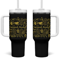 Bananas Baseball Tumbler With Handle Cute Trendy Banana Baseball Game Day Doodle