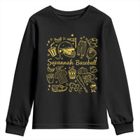 Bananas Baseball Youth Sweatshirt Cute Trendy Banana Baseball Game Day Doodle