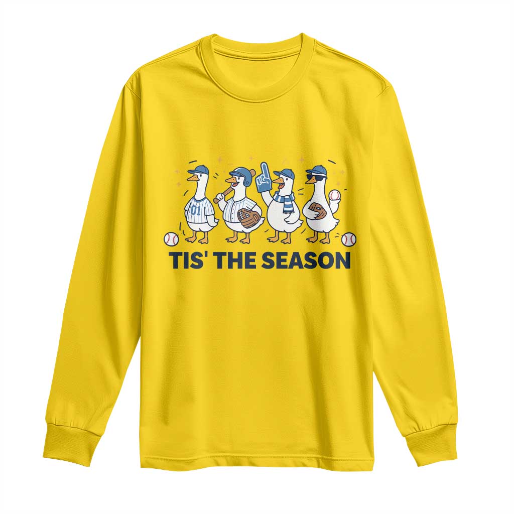 Baseball Silly Goose Long Sleeve Shirt Funny Tis The Season Baseball Mom