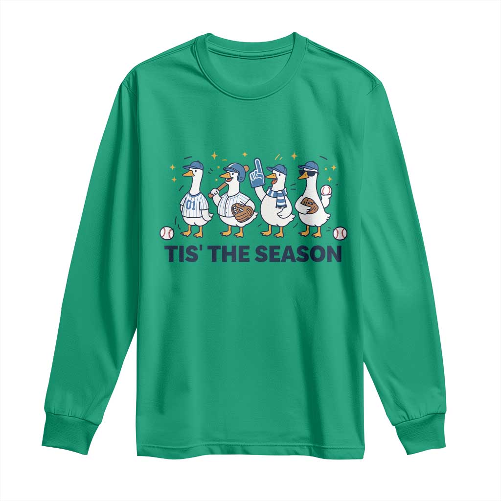 Baseball Silly Goose Long Sleeve Shirt Funny Tis The Season Baseball Mom
