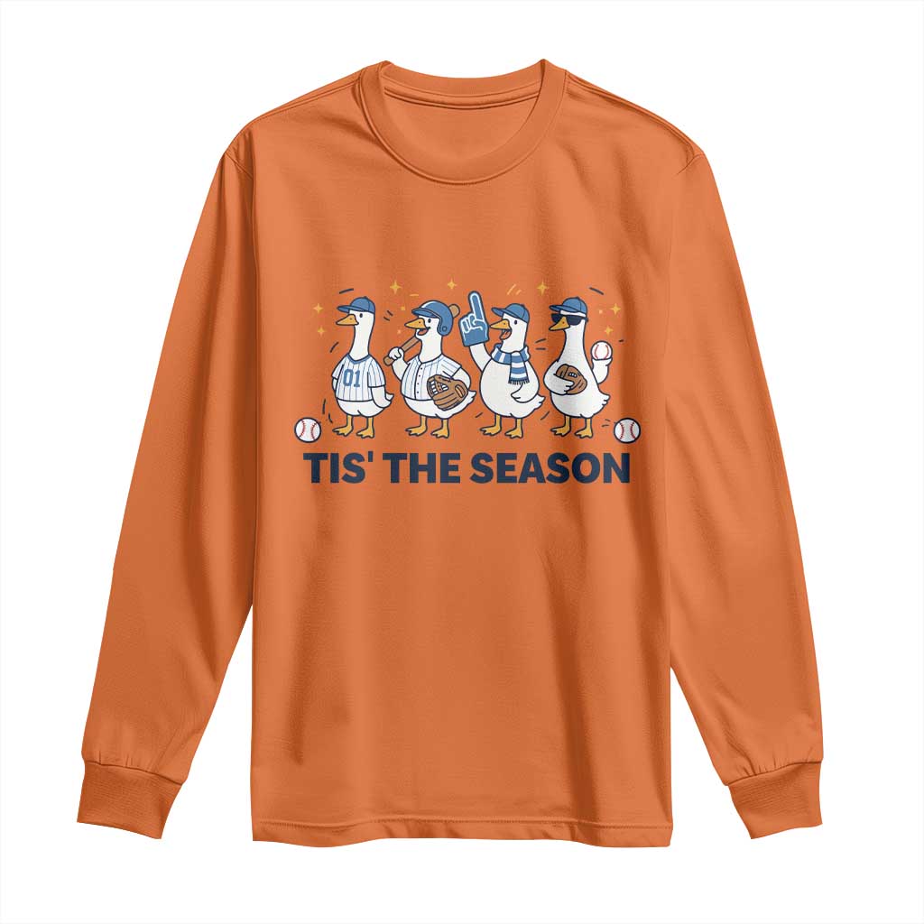 Baseball Silly Goose Long Sleeve Shirt Funny Tis The Season Baseball Mom