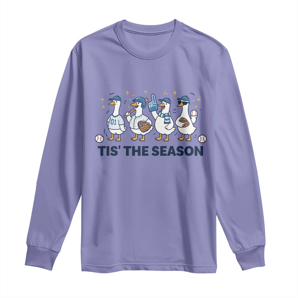 Baseball Silly Goose Long Sleeve Shirt Funny Tis The Season Baseball Mom