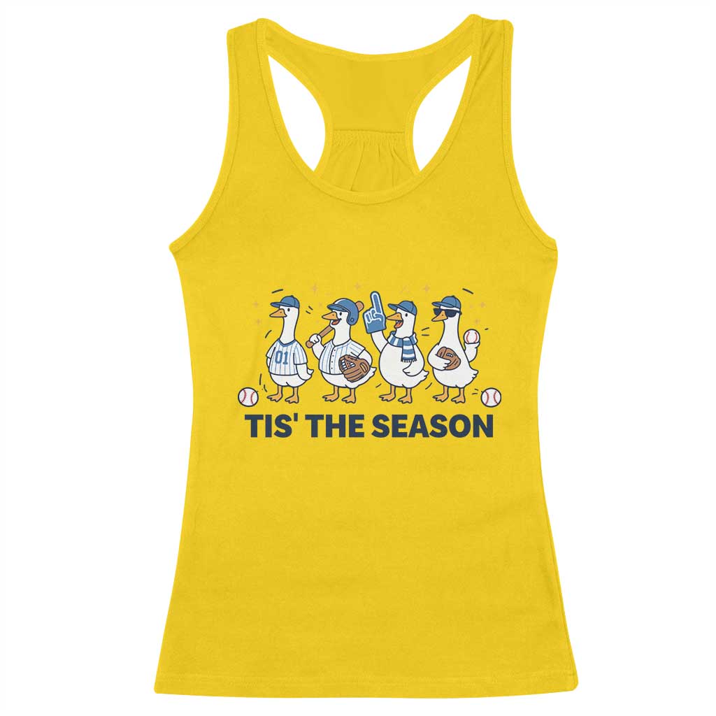 Baseball Silly Goose Racerback Tank Top Funny Tis The Season Baseball Mom