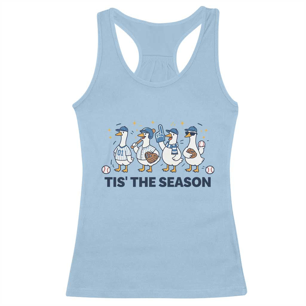 Baseball Silly Goose Racerback Tank Top Funny Tis The Season Baseball Mom