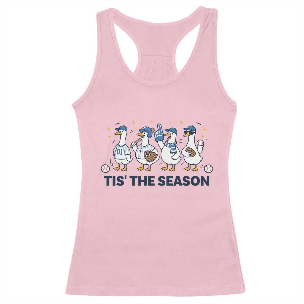 Baseball Silly Goose Racerback Tank Top Funny Tis The Season Baseball Mom