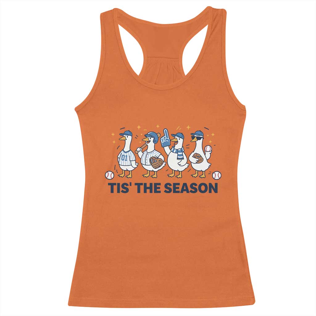 Baseball Silly Goose Racerback Tank Top Funny Tis The Season Baseball Mom