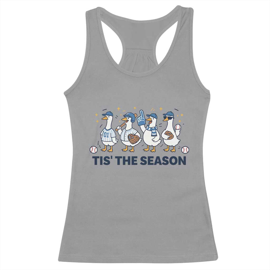 Baseball Silly Goose Racerback Tank Top Funny Tis The Season Baseball Mom