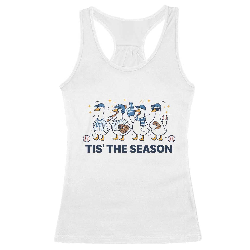 Baseball Silly Goose Racerback Tank Top Funny Tis The Season Baseball Mom