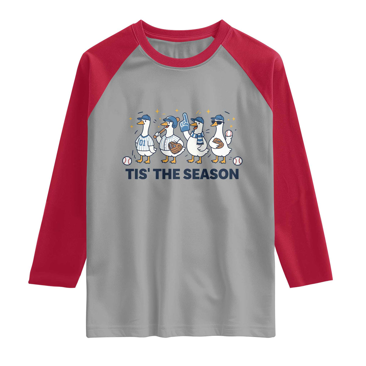 Baseball Silly Goose Raglan Shirt Funny Tis The Season Baseball Mom