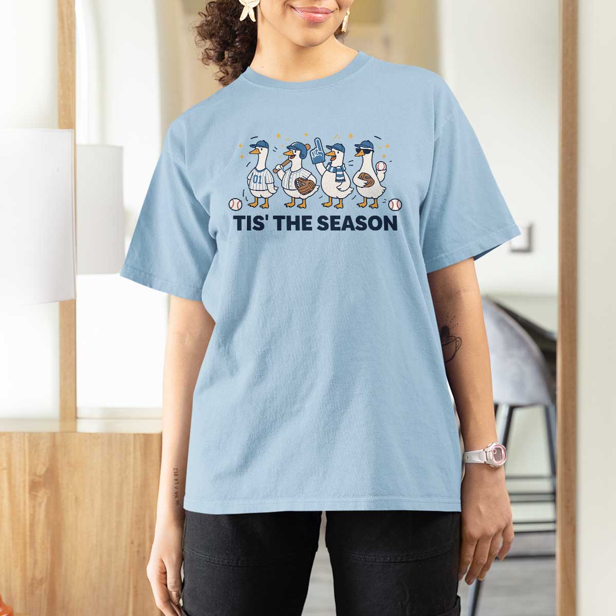 Baseball Silly Goose T Shirt For Women Funny Tis The Season Baseball Mom