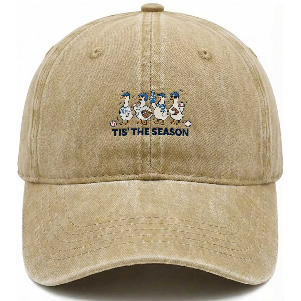 Baseball Silly Goose Washed Cotton Baseball Cap Funny Tis The Season Baseball Mom