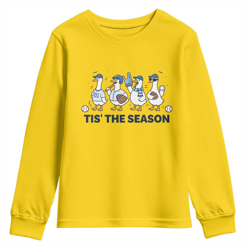 Baseball Silly Goose Youth Sweatshirt Funny Tis The Season Baseball Mom