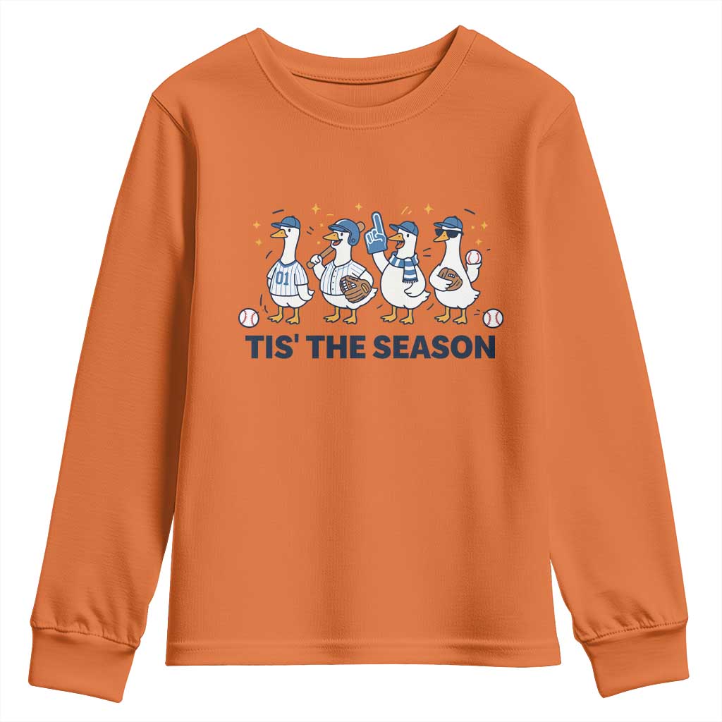 Baseball Silly Goose Youth Sweatshirt Funny Tis The Season Baseball Mom