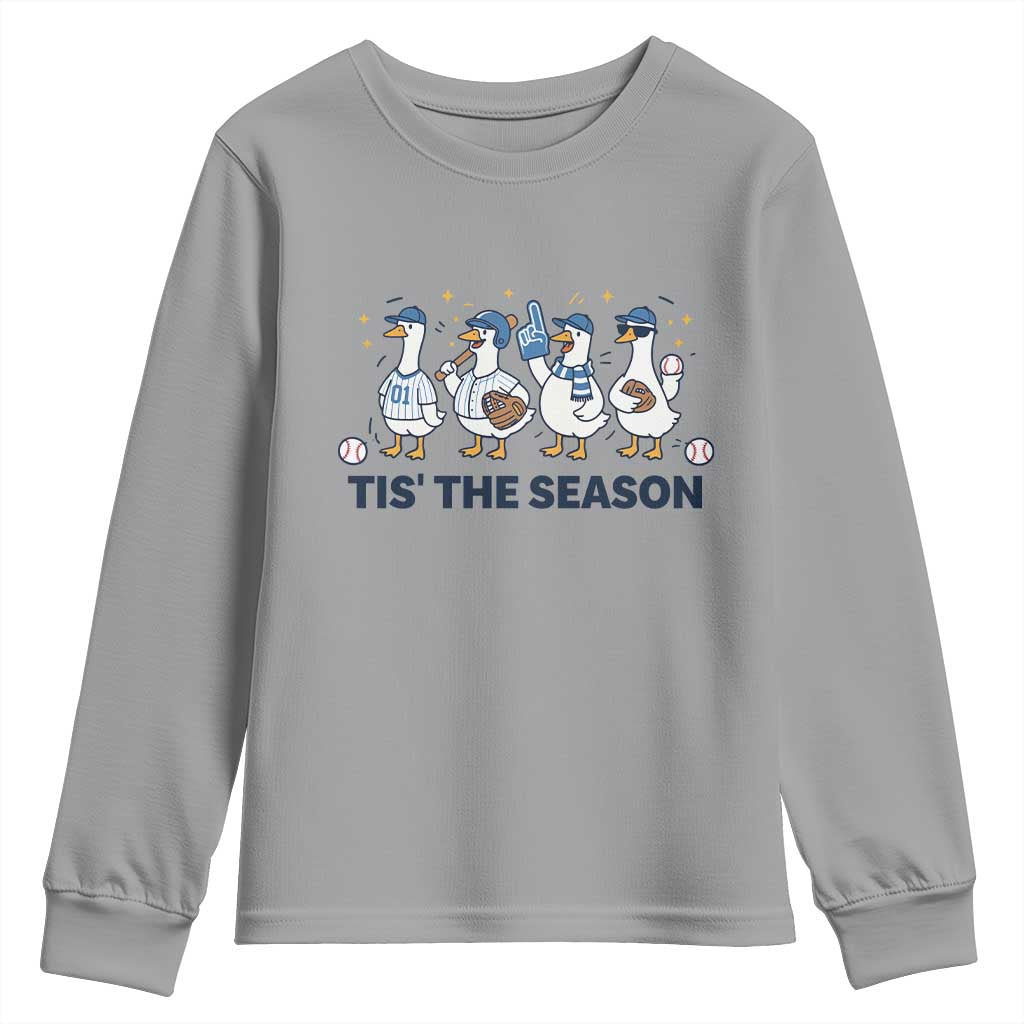 Baseball Silly Goose Youth Sweatshirt Funny Tis The Season Baseball Mom