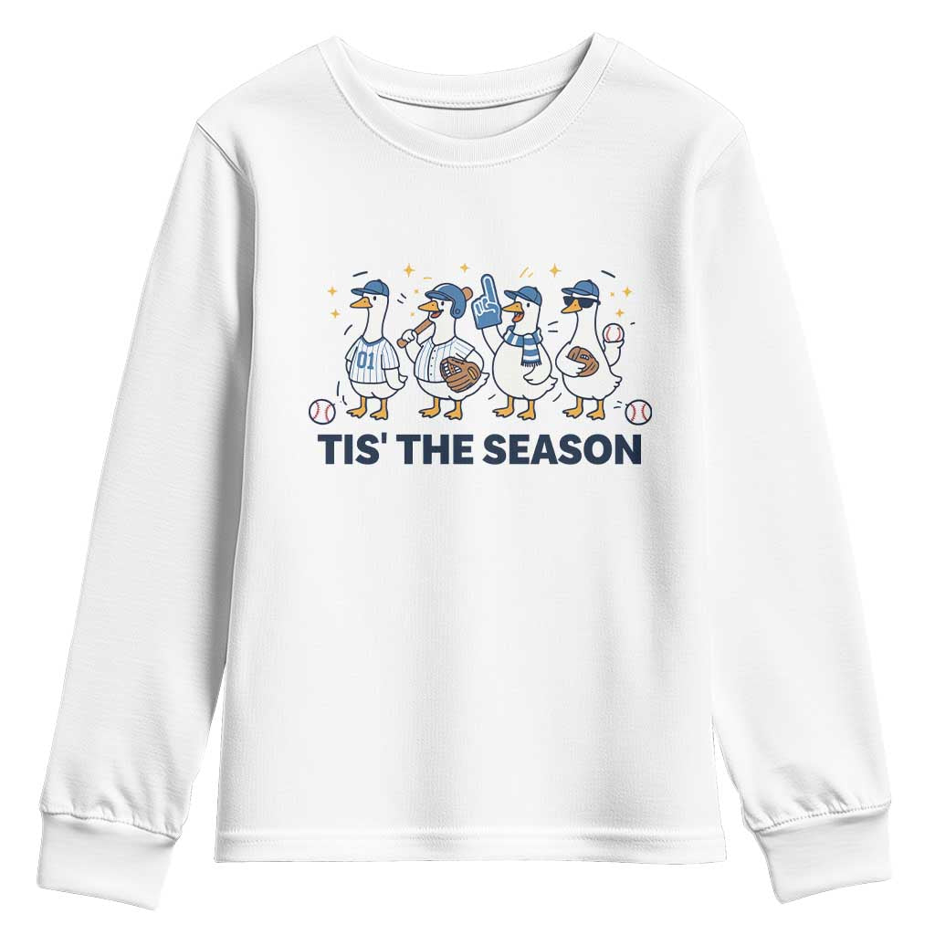 Baseball Silly Goose Youth Sweatshirt Funny Tis The Season Baseball Mom