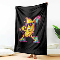Banana Baseball Drip Throw Blanket Funny Baseball Drip Ice Cream Kids Youth Boys