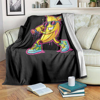 Banana Baseball Drip Throw Blanket Funny Baseball Drip Ice Cream Kids Youth Boys