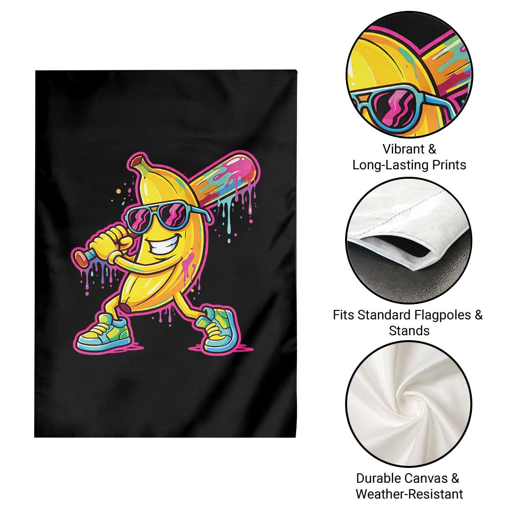 Banana Baseball Drip Garden Flag Funny Baseball Drip Ice Cream Kids Youth Boys