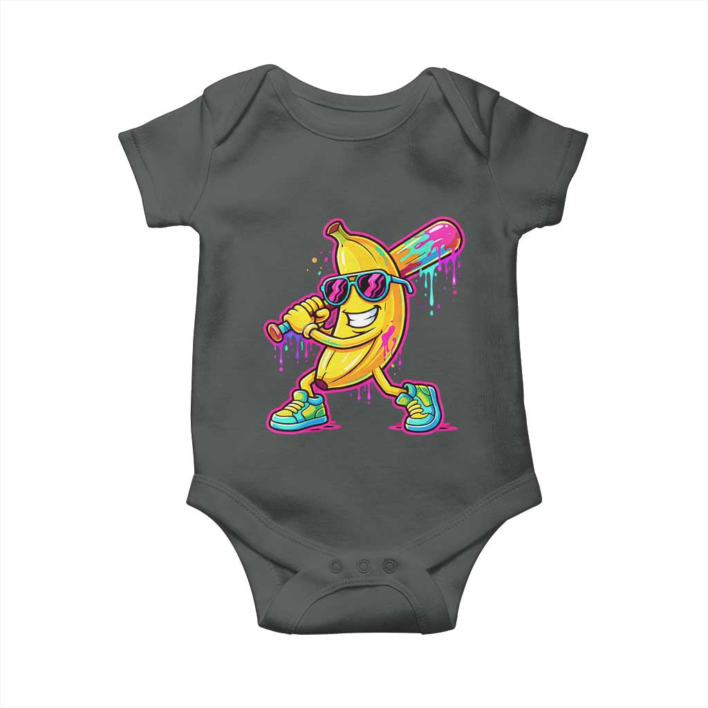 Banana Baseball Drip Baby Onesie Funny Baseball Drip Ice Cream Kids Youth Boys