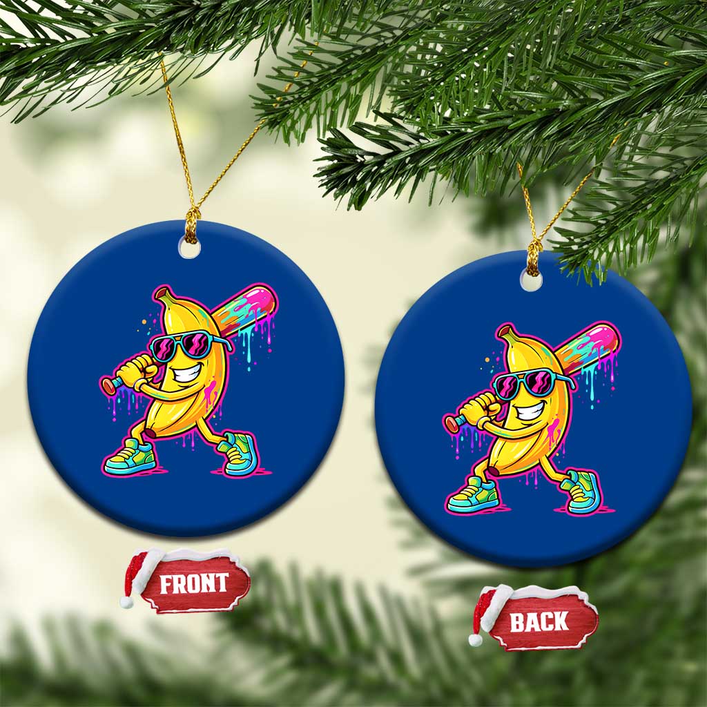Banana Baseball Drip Ceramic Ornament Funny Baseball Drip Ice Cream Kids Youth Boys